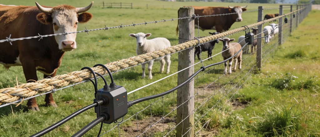 Mixed livestock species safely contained behind combined fencing system | What is the best fencing for mixed livestock?