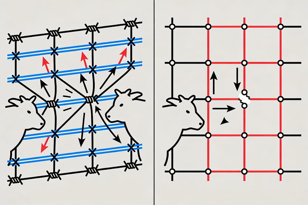 Woven wire versus welded wire pressure distribution | Is woven wire or welded wire better for young livestock?