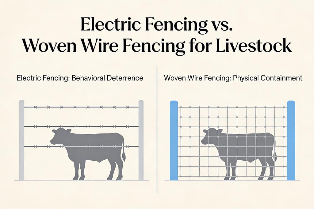 Electric fencing versus woven wire fencing comparison | What is the cheapest type of fencing that still works?