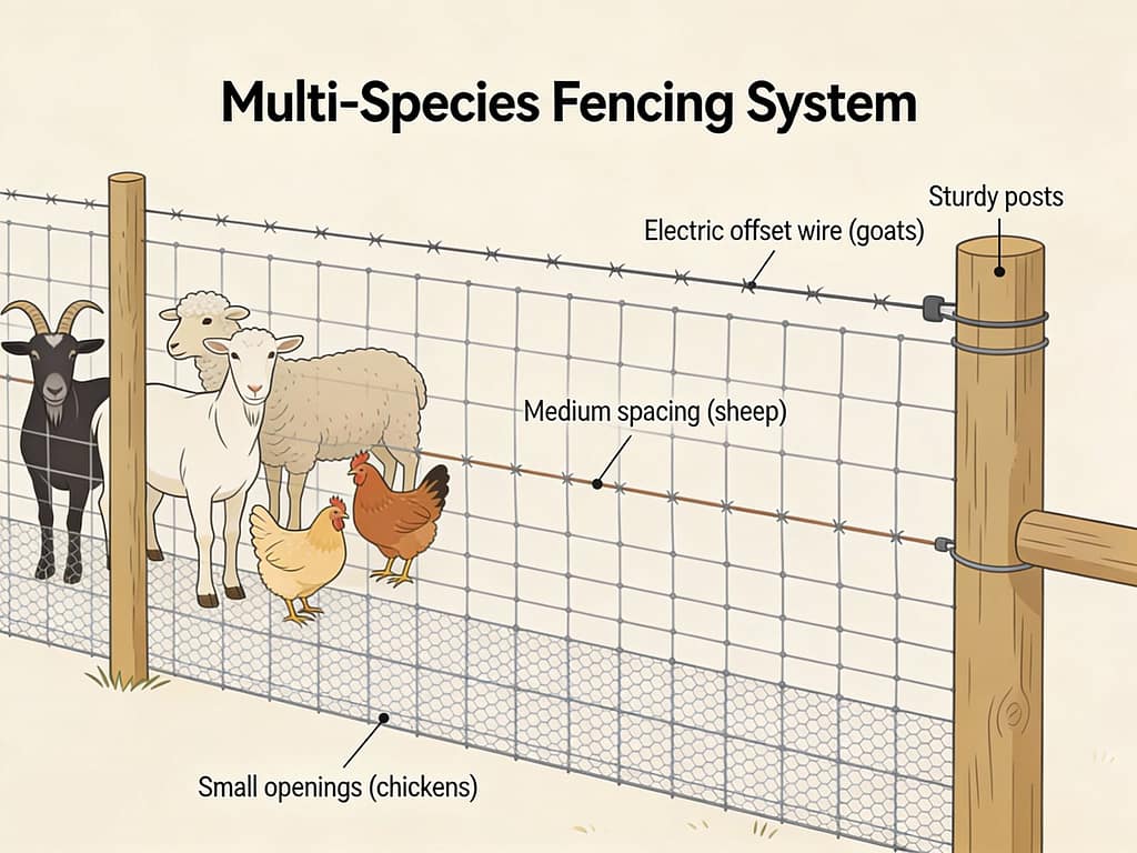 Multi-species fencing for goats, sheep, and chickens | Can one type of fence work for goats, sheep, and chickens?