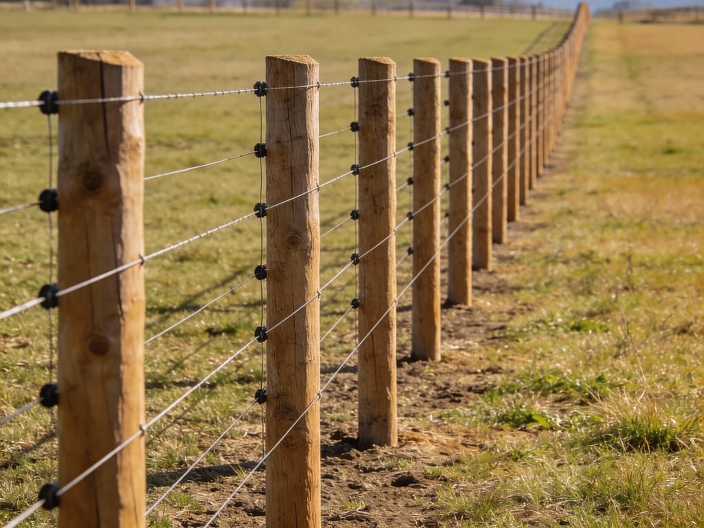 Horse fence with evenly spaced posts | How far apart should fence posts be for horses?