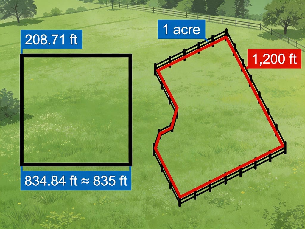 Perimeter length comparison diagram | How much does goat fencing cost per acre?