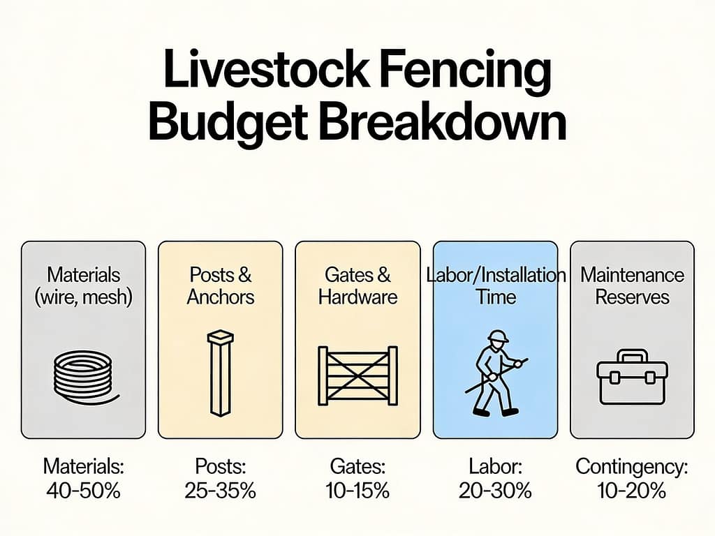 Livestock fencing budget breakdown by component | How much should I budget for livestock fencing?