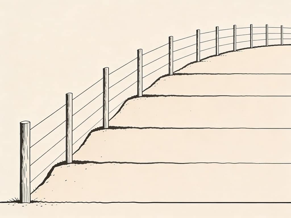 Fence height on sloped terrain | How tall should a fence be for sheep?