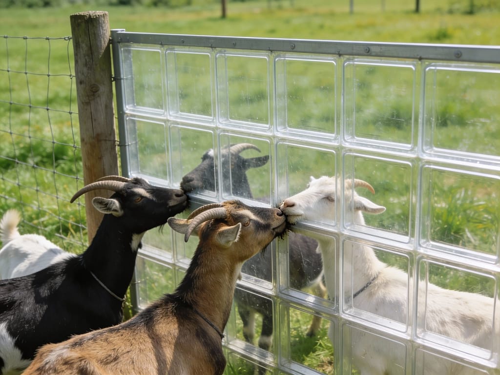 Goats interacting with welded wire fencing | Is welded wire fencing safe for goats?