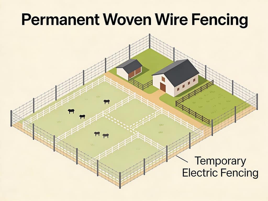 Permanent and temporary fencing layout on small farms | Should small farms use permanent or temporary fencing?
