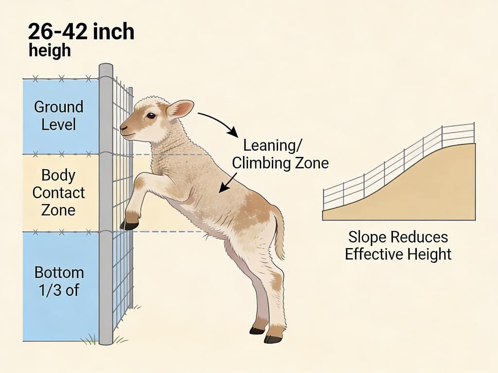 Fence height pressure zones for young livestock | What fence height is safe for young animals?