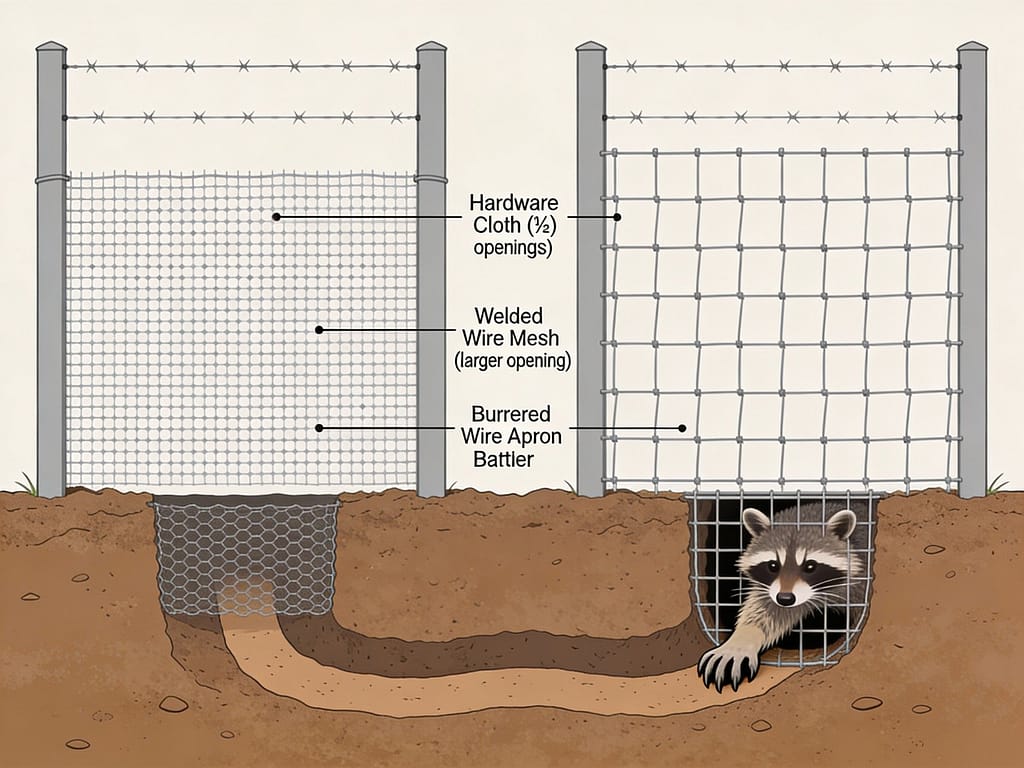 Comparison of fencing materials and predator attack methods | What fencing keeps predators out of a chicken coop?