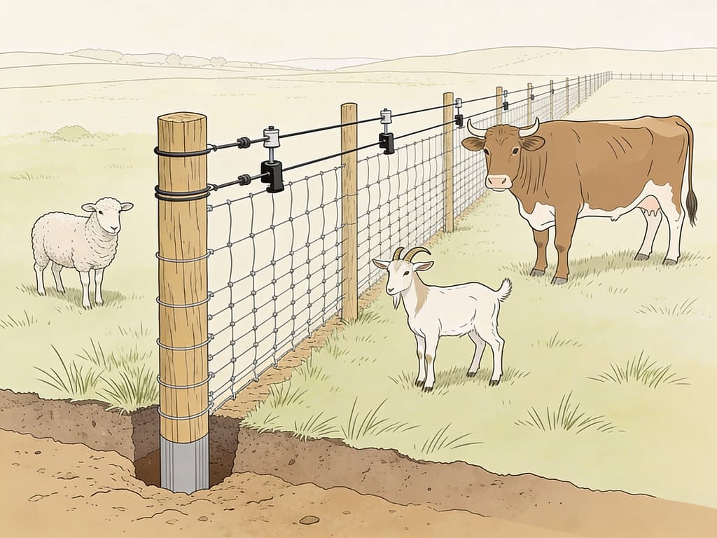Mixed livestock fencing system | What is the best fencing for a small farm with mixed livestock?