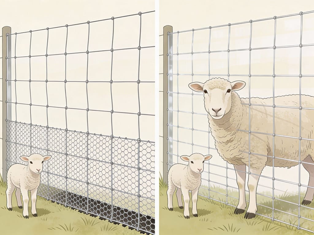 Fence wire spacing comparison for lambs and adult sheep | What is the best fencing for lambs vs adult sheep?