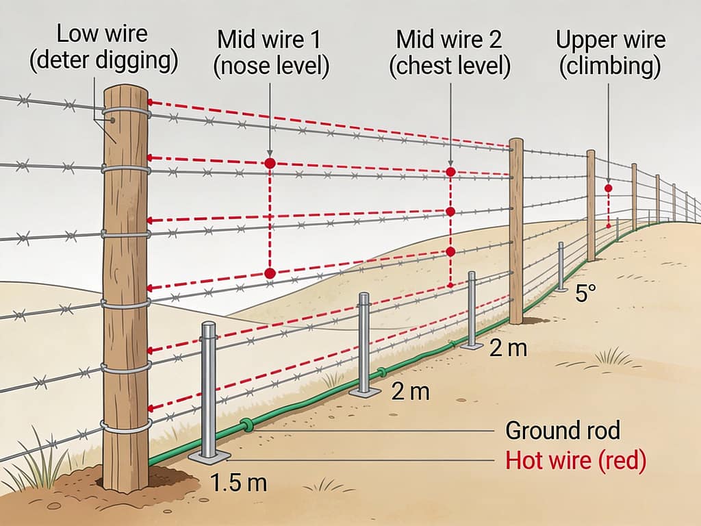 Electric fence wire spacing for predator control | What is the best type of fencing to keep predators out of livestock areas?
