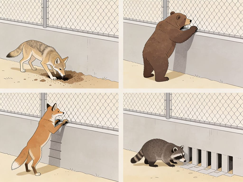 Predator behaviors at fence pressure points | Which predators require electric fencing, and which do not?