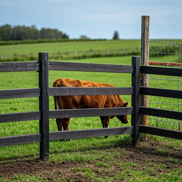 Rural agricultural landscape with composite fencing system, featuring durable composite fencing and comparison to traditional fences for agricultural website Rural agricultural landscape with composite fencing system showcasing reduced maintenance vs traditional agricultural fences, agricultural website featured image
