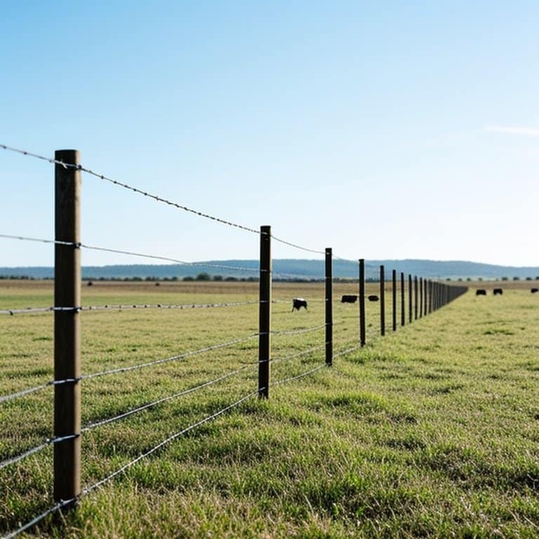 真实世界电围栏安装,展示正确柱间距与拉紧电线的牲畜围栏 真实世界电围栏安装展示(正确柱间距与拉紧电线的牲畜围栏设置)