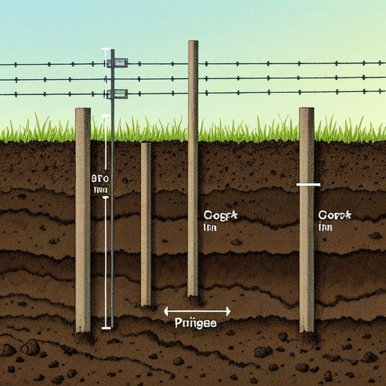 电围栏立柱土壤横截面示意图(对比浅埋与正确深埋安装) 电围栏立柱土壤横截面示意图(对比浅埋与正确深埋安装)