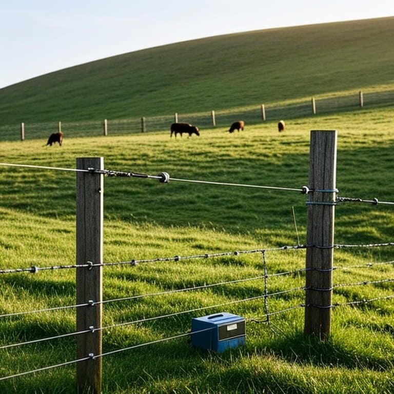 Contrasting electric and traditional fencing systems in rural farm pasture Contrasting electric and traditional fencing systems in rural farm pasture