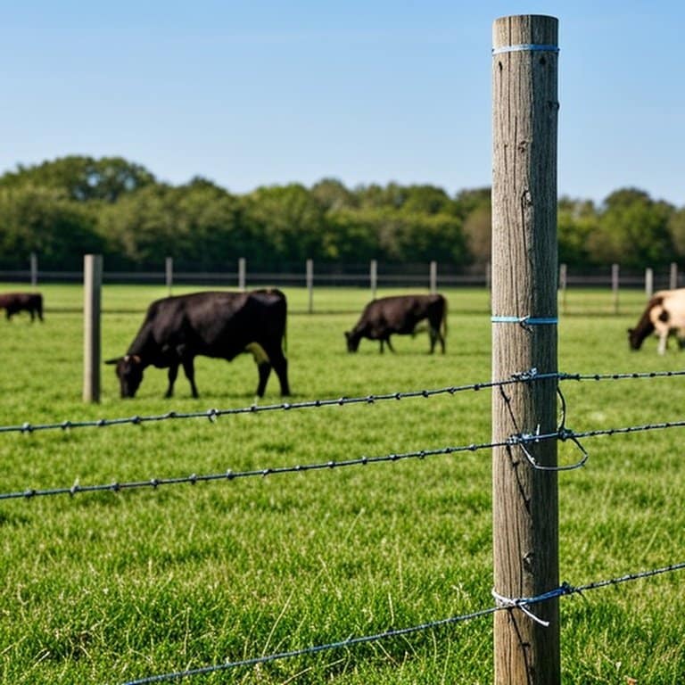Realistic daytime rural cattle pasture with electric cross fencing and grazing cattle in rotational paddocks Realistic daytime rural cattle pasture with electric cross fencing and grazing cattle in rotational paddocks
