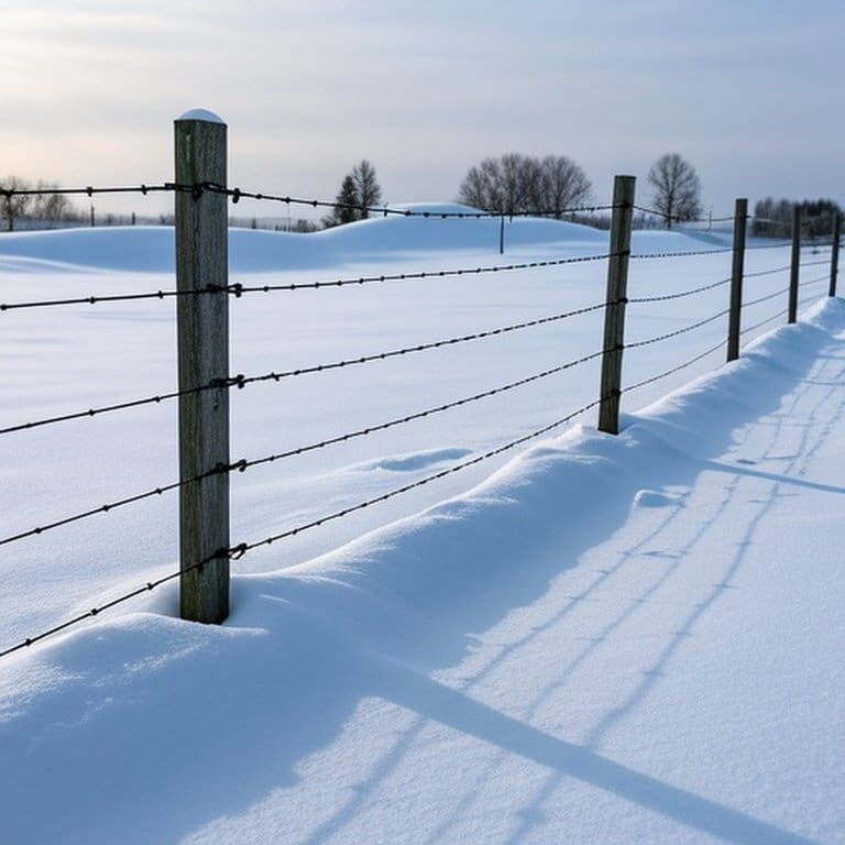 Reinforced livestock fence in snow-drift zone with effective containment Reinforced livestock fence in snow-drift zone with effective containment