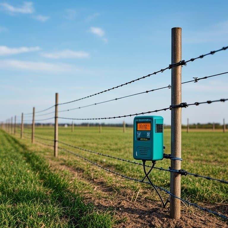 Electric fence components and setup examples for farmland applications Electric fence components and setup examples for farmland applications